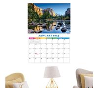 Calendrier Paysage 2025 | Calendrier Mural Quotidien - Papier Épais Janv-Déc 2025 Planificateur Mensuel Paysage Planning Annuel | Famille Femmes