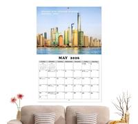 Calendrier paysage 2026 | Calendrier mensuel mondial sur 12 mois | Pour maison, bureau, école, agenda quotidien pour salle de ortoir, étude, salon, appartement
