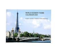 Calendrier paysager 2026 | Planificateur mensuel avec paysages du monde 2026 | Organiseur de bureau décoratif pour appartement et chambre d'étudiant