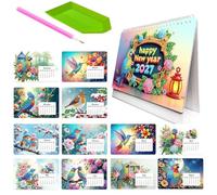 Calendrier Peinture Diamant DIY - Objet D'Artisanat D'Art Pour La Table - Calendrier De Bureau 2027,pour Planifier Gérer le Temps à la Maison au Bureau à l'École pour les Études et 2027
