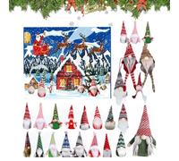 Calendrier Père Noël 2025 | 24 Pièces Décorations de Noël avec Gnomes | Décoration de Fête pour Bureau École Bureau | Pour Anniversaire Gratitude
