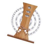 Calendrier permanent en bois multi-usages - Affichage de la date avec détails de la lune - Calendrier rotatif pour la maison et le bureau - Amélioration de la décoration artistique