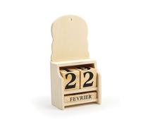 Calendrier Perpétuel en bois 15x7x4 cm
