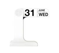 Calendrier perpétuel à rabat - Esthétique et réutilisable - Calendrier de bureau à rabat - Moderne et minimaliste - Accessoires de bureau et espace de travail - Cadeaux décoratifs (blanc)