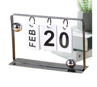 Calendrier perpétuel à retournement en métal réutilisable avec grand écran, calendrier d'art en fer pour la maison et la décoration, parfait pour le bureau de cuisine, les étudiants, les enseignants