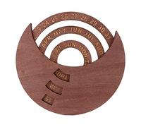 Calendrier perpétuel, calendrier à disque en bois vintage, calendrier de bureau perpétuel marron foncé pour cadeaux d'appréciation des enseignants, calendrier en bloc de bois