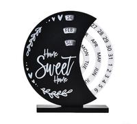 Calendrier perpétuel de bureau avec blocs de date rotatifs, réglage manuel de la date pour une utilisation continue, pour les besoins de décoration de bureau et de maison (A)