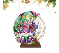 Calendrier perpétuel de bureau - Bloc rotatif manuel avec strass faits à la main pour un affichage élégant, design facile de la date, support de bureau pour le des dates, organisation des