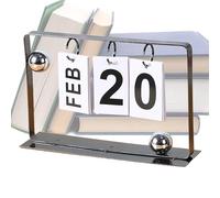 Calendrier perpétuel de bureau, calendrier à retournement en métal réutilisable, grand affichage en fer pour la maison, la cuisine ou la décoration de bureau, parfait pour les étudiants, les
