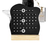 Calendrier perpétuel de bureau - Calendrier en bois réutilisable avec affichage de la date | Décoration esthétique pour bureau, salle de classe, maison et réception d'hôtel