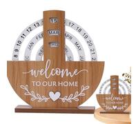 Calendrier perpétuel de bureau en bois | Calendrier perpétuel magnétique | Calendrier perpétuel rotatif manuel | Calendrier de bureau inspirant | Calendrier perpétuel lunaire pour s