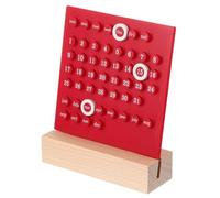 Calendrier perpétuel de bureau en bois, support fait main, affichage du mois, la semaine et date, décoration Pour Bureau(Red)