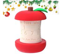 Calendrier perpétuel de bureau en forme de noyau de fruits - Décoration de bureau | Décoration élégante de bureau | Calendrier rotatif de table avec affichage clair du mois et de la date Décoration