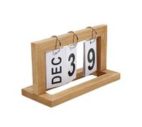 Calendrier perpétuel en bois à feuilletage, affichage de la date et du mois, agenda bureau, planificateur quotidien, décoration for ou maison, accessoires photographie Pour Bureau(Wood color)