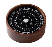 Calendrier perpétuel en bois avec cadran solaire, perles magnétiques pour affichage de la date, idéal pour le bureau et la décoration de la maison