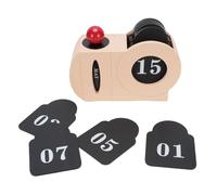 Calendrier perpétuel en bois, blocs de dates vintage réutilisables pour bureau, ornement de calendrier de bureau en bois pour la décoration de la maison et du bureau