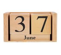 Calendrier perpétuel en bois, blocs éternels, affichage de la date et du mois, accessoires bureau, photographie, décoration for maison le, ornements Pour Bureau(Natural)