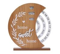 Calendrier Perpetuel en Bois, Calendrier de Table, Calendrier en Forme de Lune, Calendrier Perpétuel Vintage, pour la Maison, le Bureau et le Café, Regalo di Natale per Amici e Parenti