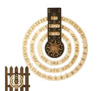 Calendrier perpétuel en bois | Calendrier perpétuel vintage | Calendrier circulaire en bois | Calendrier de bureau en bois | Suivi de la date, calendrier suspendu style antigu
