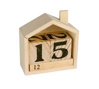 Calendrier Perpétuel En Bois Maison 7,3 X 3,4 X 7,8 Cm