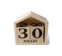 Calendrier perpétuel en bois maisonnette - 7,3 x 8 x 3,4 cm