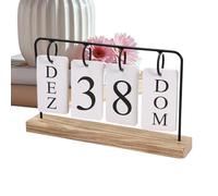 Calendrier Perpétuel En Bois Moderne Avec Bureau Debout, Base En Bois