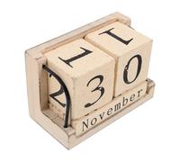 Calendrier perpétuel en bois style vintage réutilisable for bureau à domicile ou, bloc beige Pour Bureau