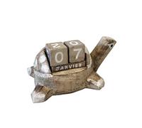 Calendrier perpétuel en bois Tortue naturelle
