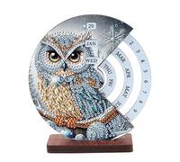 Calendrier perpétuel en diamant à faire soi-même, calendrier perpétuel de bureau, peinture diamant, décoration d'intérieur en bois, pour la décoration de la maison et du bureau, hibou