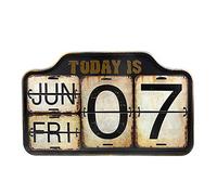 Calendrier perpétuel en métal de fer et de mur de PVC de calendrier de bureau de mur Flip en détresse pour le décor de bureau à la maison (M16Q-RL035)