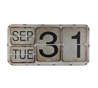 Calendrier perpétuel en métal de fer et de mur de PVC de calendrier de bureau de mur Flip en détresse pour le décor de bureau à la maison 15.7”x7.9”x0.7”