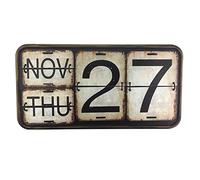 Calendrier perpétuel en métal de fer et de mur de PVC de calendrier de bureau de mur Flip en détresse pour le décor de bureau à la maison 15.7x7.9x0.7 pouce
