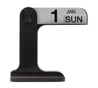 Calendrier perpétuel facile à utiliser, moderne, mensuel, durable, décoration de bureau debout, noir, 17 x 9 x 16 cm