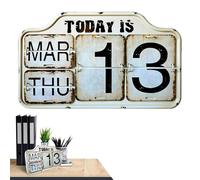 Calendrier Perpétuel - Fer 9,84x16,54x1,38 Pouces | Décor De Calendrier Réutilisable Suspendu | Mur De Style Vintage Pour L'organisation De L'affichage De La Date Du Bureau À Domicile Et Une Utilisati