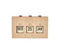 Calendrier Perpétuel Flip Flap Vintage Effet Bois Brut -