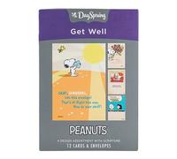 Calendrier perpétuel Get Well carte de vœux avec enveloppes Écru en relief, 12 Comte, Peanuts (77553)