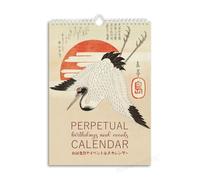 Calendrier perpétuel japonais Ukiyo-e Art - Impression sur bois pour anniversaire, événement non daté