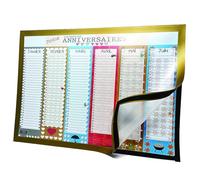 Calendrier Perpétuel "Joyeux Anniversaires" | Format A3 Recto Verso avec Cadre Magnétique et Adhésif | Calendrier Sans Année à Remplir pour Dates Importantes et Anniversaires | Illustré et Multicolore