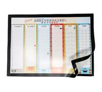 Calendrier Perpétuel Joyeux Anniversaires Format A3 Recto Verso | Cadre Magnétique et Adhésif, Sans Année à Remplir, Pour Dates Importantes et Anniversaires, Illustré et Multicolore