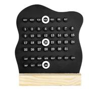 Calendrier perpétuel manuel créatif à 3 anneaux, bureau en bois réglable, base détachable Pour Bureau(Black)