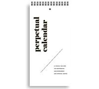 Calendrier perpétuel minimaliste de 12,7 x 25,4 cm, calendrier de rappel d'événements spéciaux, calendrier sprial mensuel et quotidien à suspendre au mur pour dates importantes, anniversaires,