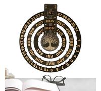 Calendrier perpétuel - Puzzle en bois | Calendriers perpétuels | Pendentif à cadran circulaire vintage | Gardez une trace des dates, des jours et des mois Calendarr pour une décoration de bureau de dé