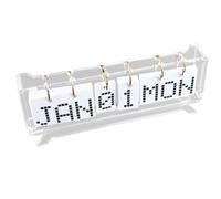 Calendrier perpétuel réversible - Calendrier de table en acrylique en forme de meuble TV | Table pour fournitures scolaires : Affichage du mois et de la date des pages,