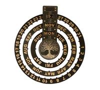 Calendrier perpétuel rond, calendrier perpétuel mural en bois Dates Jours | Décor pendentif calendrier perpétuel en bois Conception interactive pour la routine qu Arbre