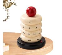 Calendrier Perpétuel Rotatif,Calendrier Perpétuel Rotatif | Calendrier décoratif de la maison de ferme,Calendrier rotatif de couleur contrastée de Style mignon, calendrier en résine réutilisable, cale