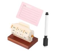 Calendrier perpétuel rotatif de table, décoration for bureau ou maison, en bois réutilisable, affichage des mois, semaines et dates Pour Bureau