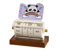 Calendrier perpétuel rotatoire,Calendrier de table perpétuel rotatoire - Capibara perpétuel avec roues en bois,Calendrier perpétuel rotatif Objets de scène pour photo Calendrier ornemental de table