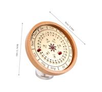 Calendrier Perpétuel Solaire en Bois et Métal, Support Ajustable | Décor de Bureau Vintage, Base Stable, Suivi Annuel des Dates, Usage Maison et Espace de Travail