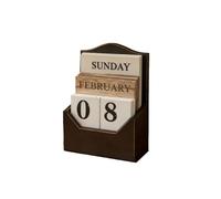 Calendrier Perpétuel Vintage, Blocs En Bois Mini Bureau Mois Date Numéro Affichage For La Décoration De À Domicile Ferme, Cadeau For Les Étudiants(Vintage Black)