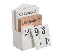 Calendrier perpétuel vintage en bois, style bloc, for bureau et table, affichage manuel de la date, idéal for décoration Pour Bureau